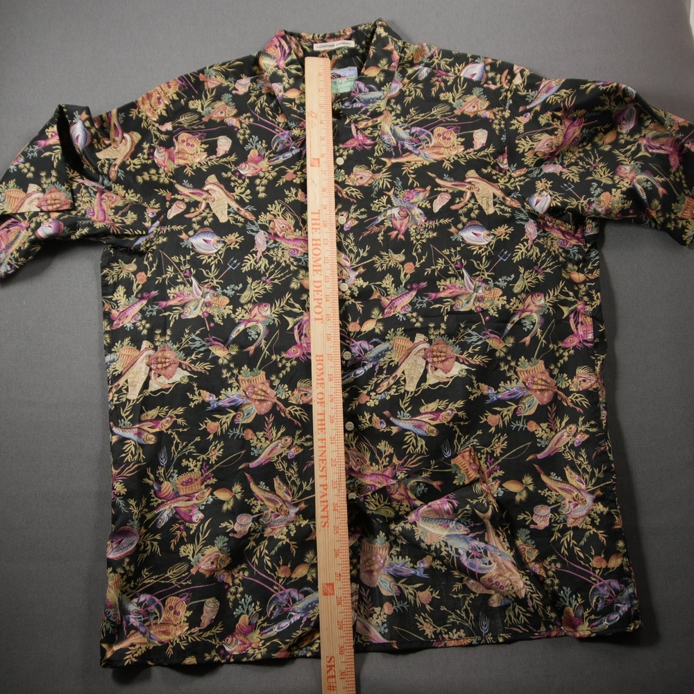 Vintage 90s Reyn Spooner Egyptian Cotton Aquatic Fish Lobster Men Shirt XL Aloha - Picture 7 of 13